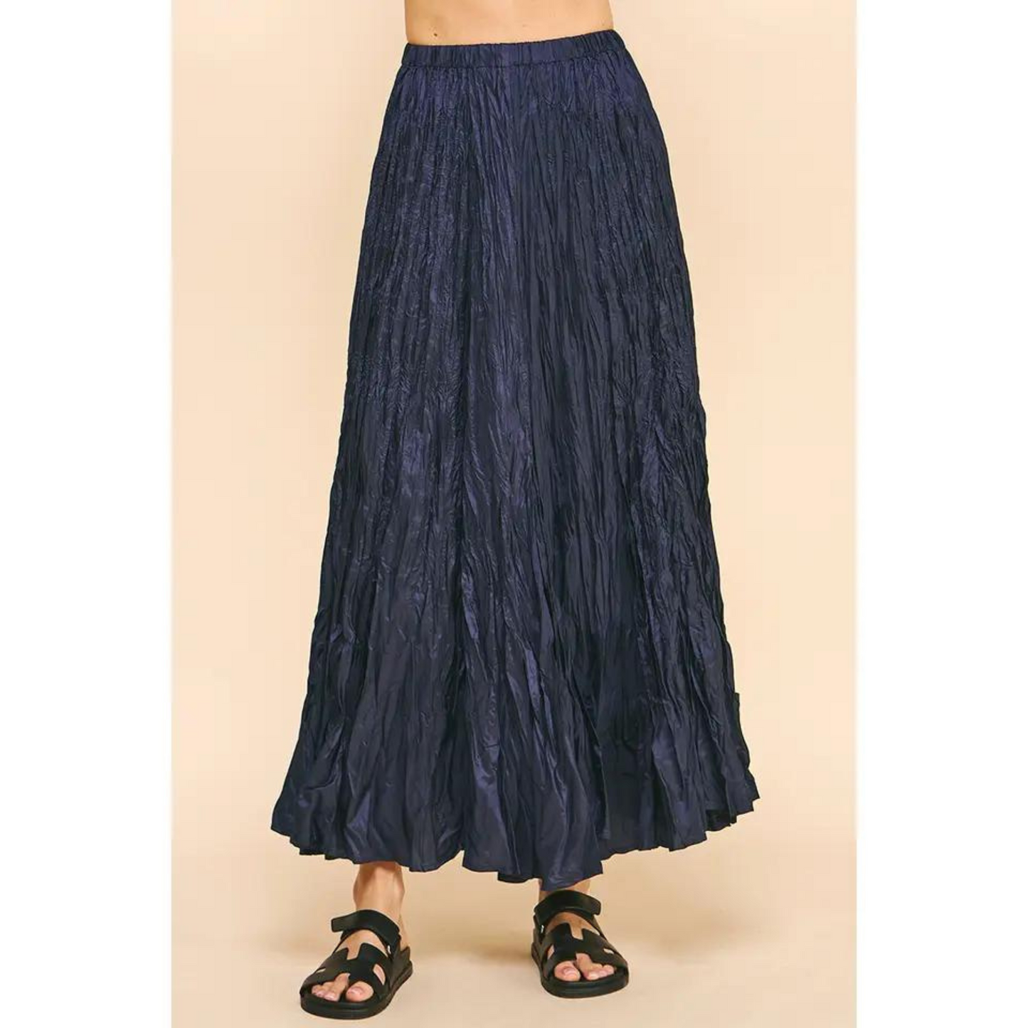 Crinkled Maxi Skirt