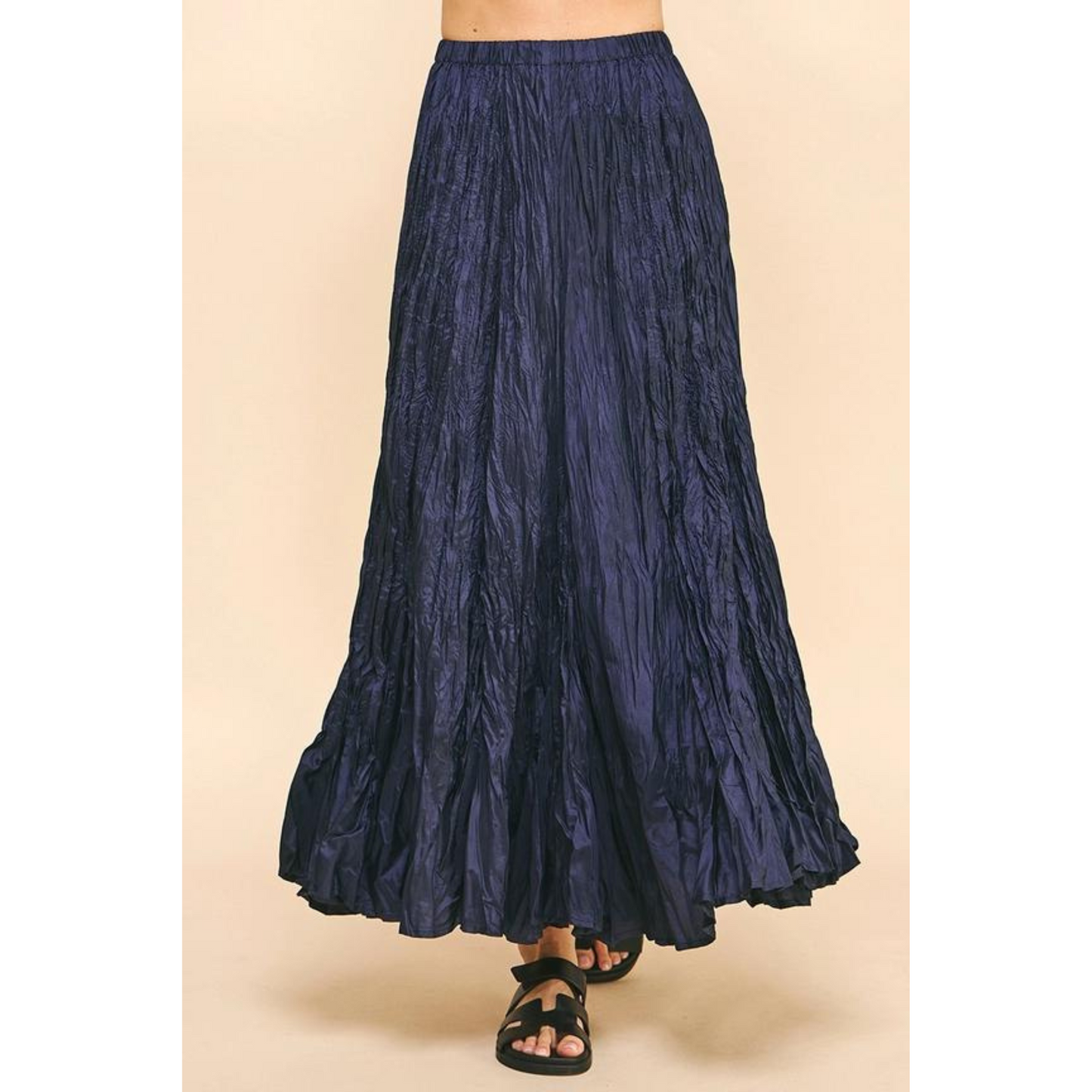 Crinkled Maxi Skirt