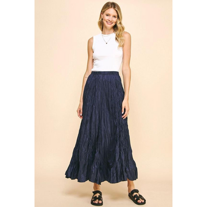 Crinkled Maxi Skirt