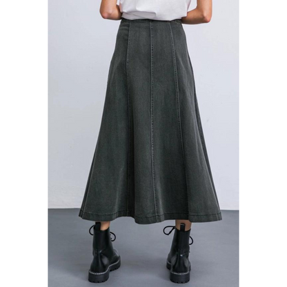 Cleo Black Denim Skirt