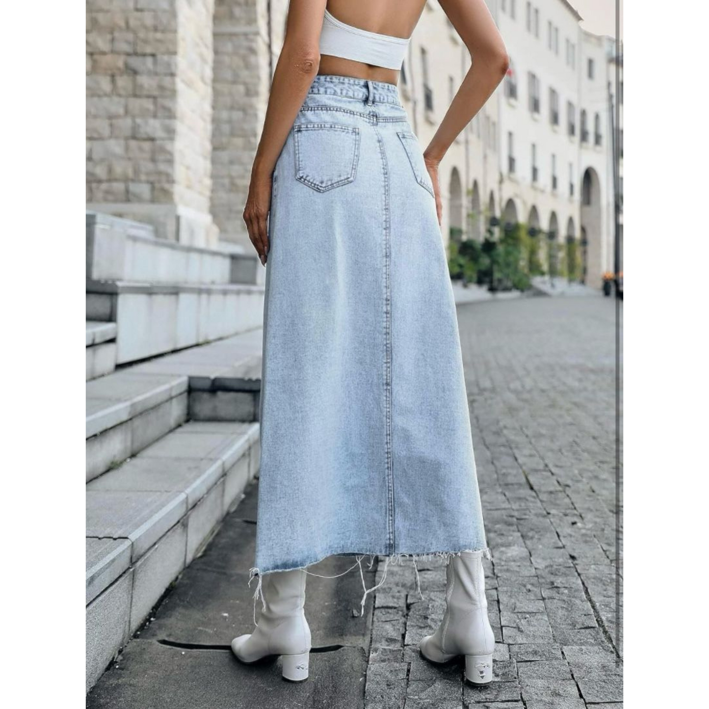 Stacy Midi Denim Skirt