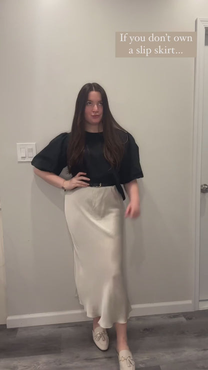 Italian Midi Slip Skirt